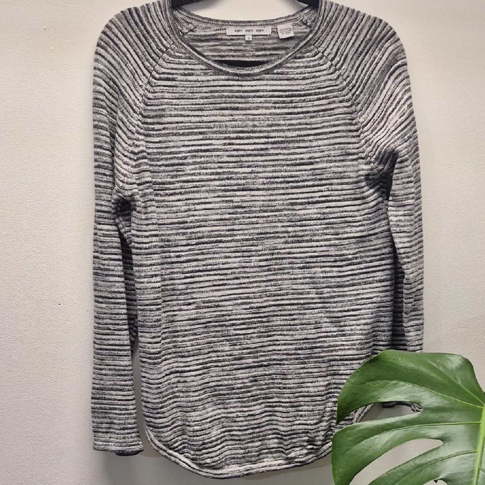 Eight Eight Eight Black and Gray Striped Top